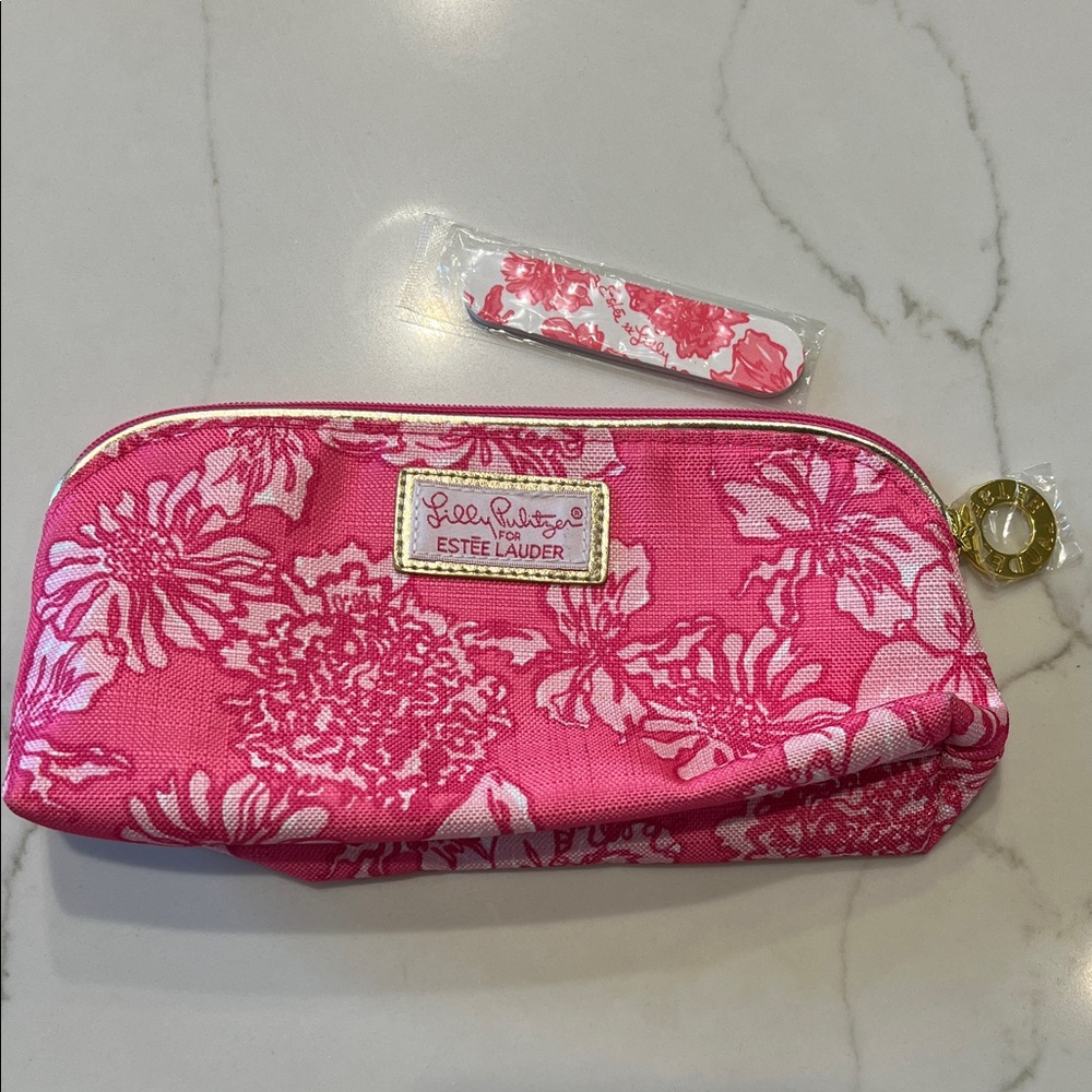 Lily Pulitzer Estée Lauder make up bag